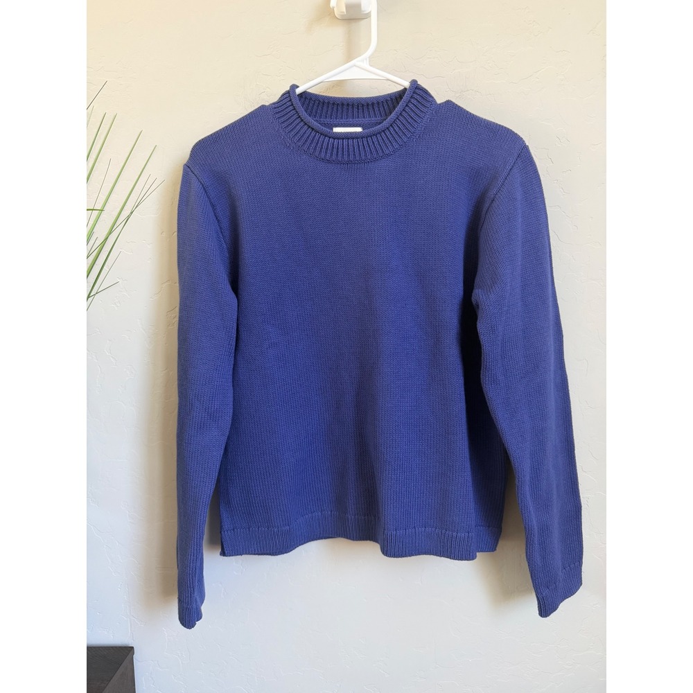 J.Crew Factory Womens Blue Purple  Crewneck Cotton Blend Sweater Size S NWT